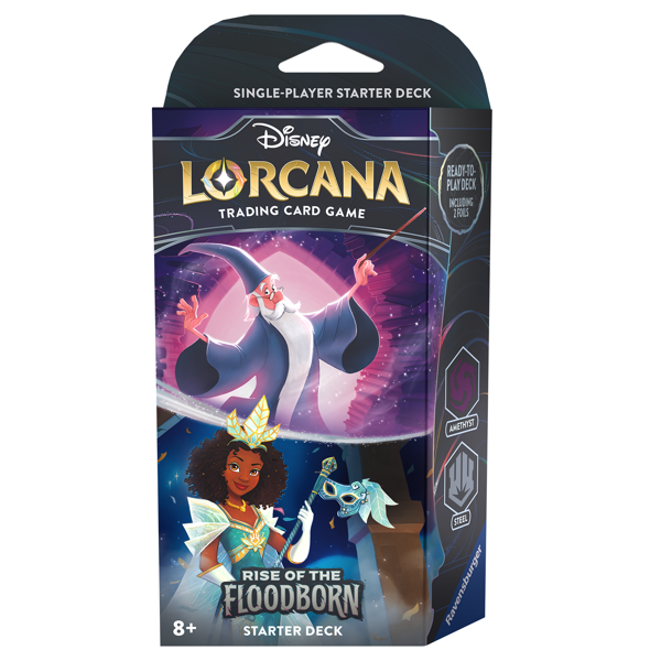 Disney Lorcana: Rise of the Floodborn Starter - Merlin and Tiana (Amethyst/Steel deck)