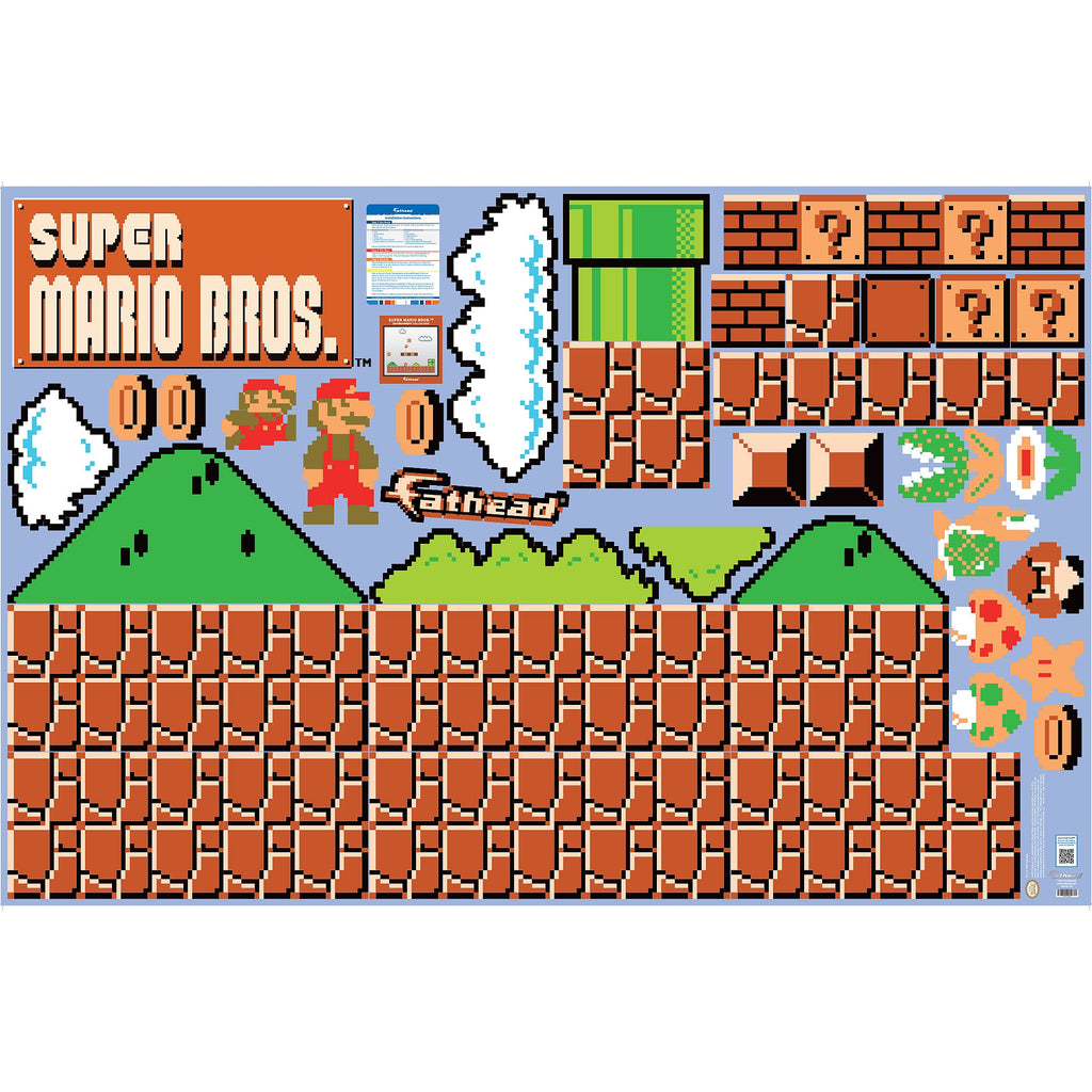 Super Mario Bros.:  Room Theme        - Officially Licensed Nintendo Removable Wall   Adhesive Decal