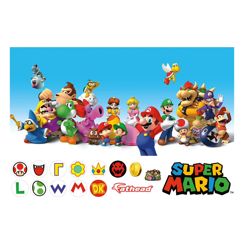 Super Mario Bros.:  Mural        - Officially Licensed Nintendo Removable Wall   Adhesive Decal