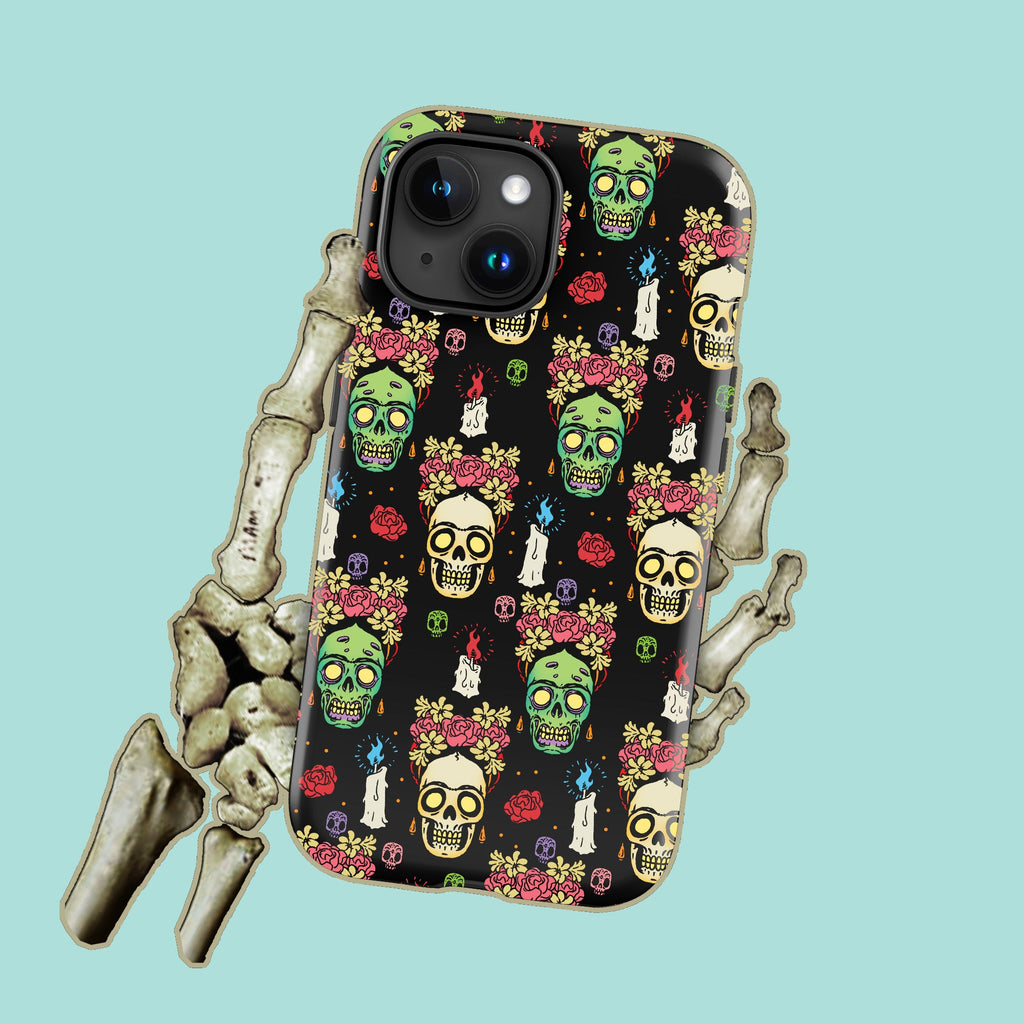 Frida Kahlo Skull Undead Floral iPhone Case