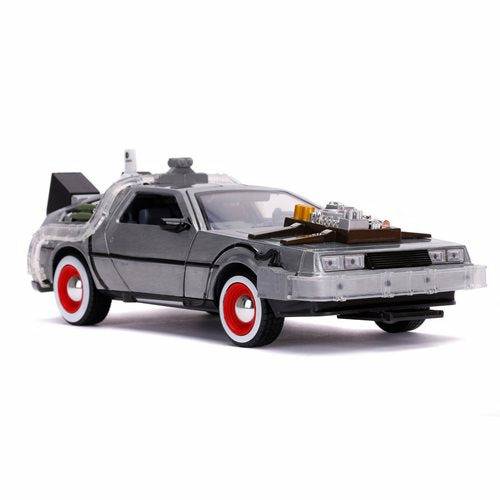 Back to the Future Part III die-cast 1:24 scale "Hollywood Rides" light-up DeLorean Time Machine