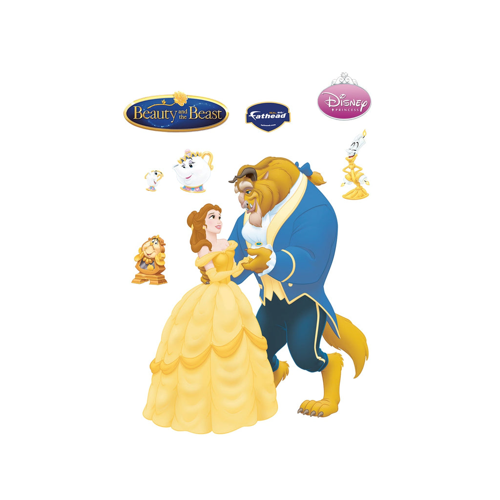 Beauty and the Beast: Belle & Beast Dancing Mural        - Officially Licensed Disney Removable Wall   Adhesive Decal