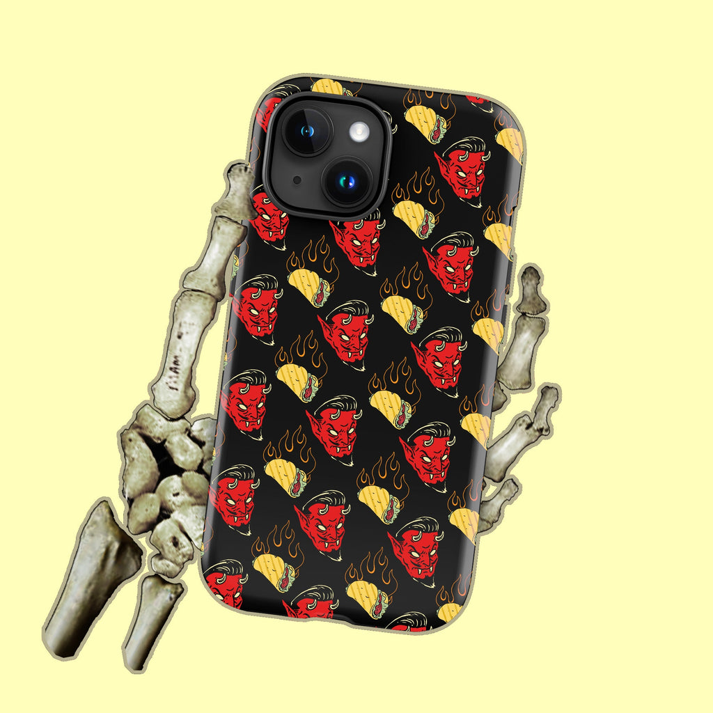 Satan Burning Hell Tacos iPhone Case