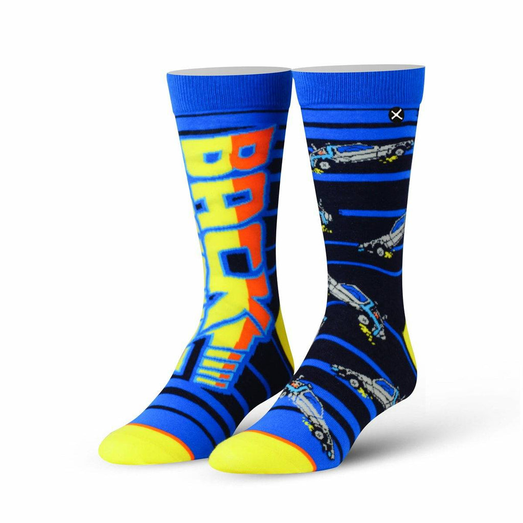 Back to the Future "88 MPH" Men's Crew Straight Down Knit Mix-Match Socks (Size 6-13)