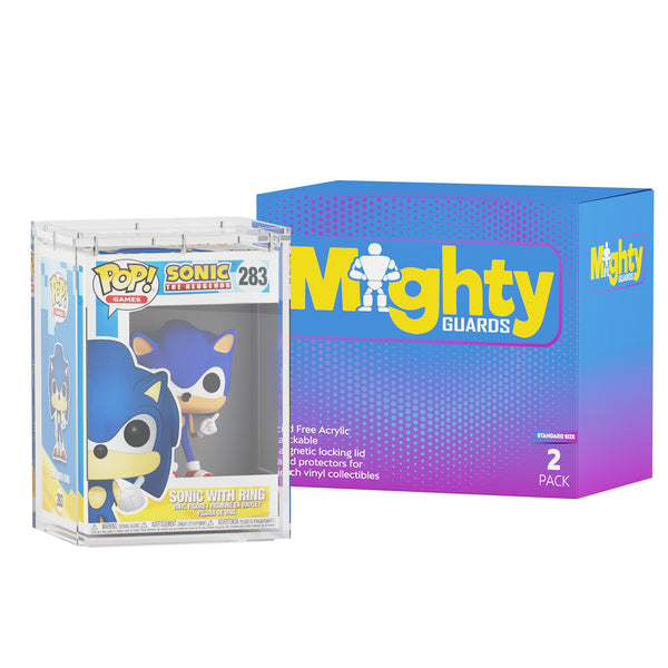 Standard Size Hard Protectors 2-Count Mighty Guards (Compatible with - 4" Funko POP! ) - Stackable with Magnetic Lid
