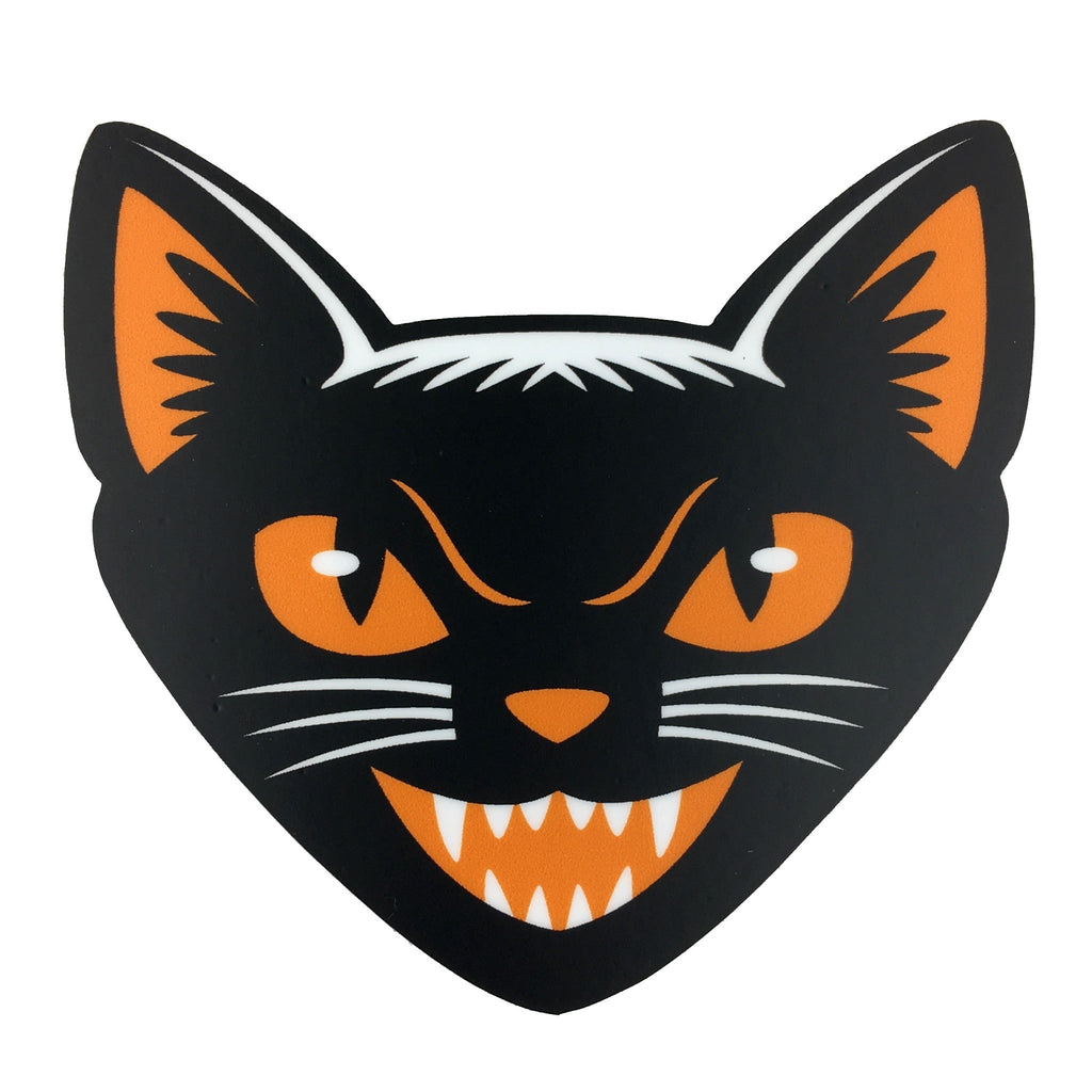 Black Cat head Halloween sticker