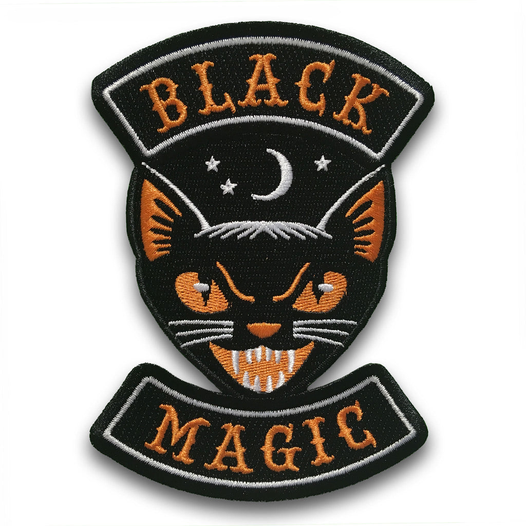 Black Magic cat Halloween biker patch