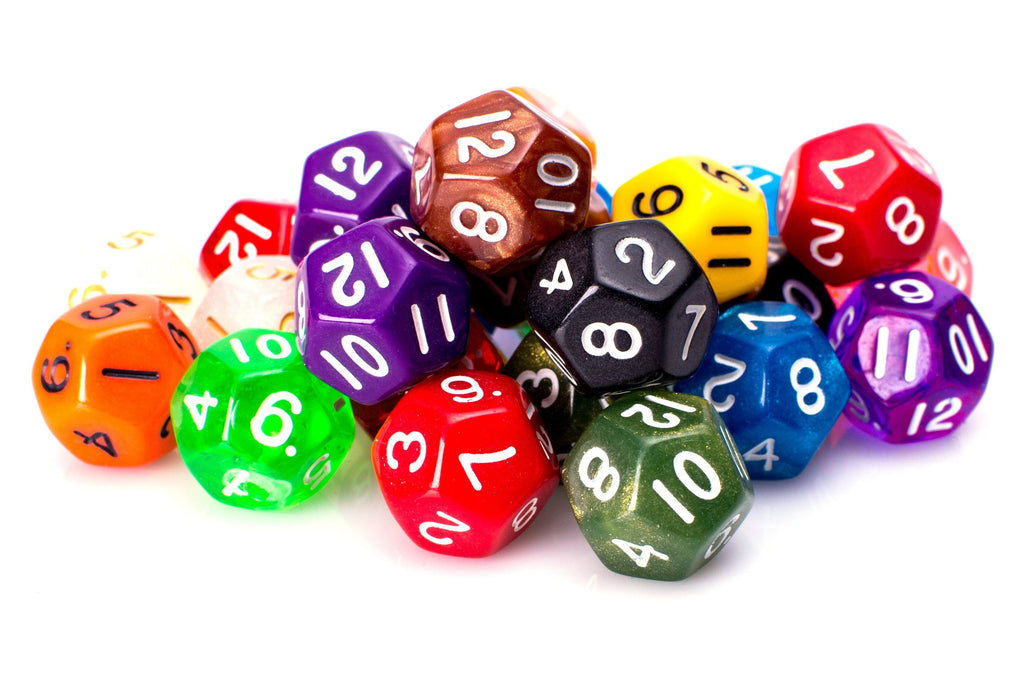 12 Sided Dice | 25 Count Assorted | Multi Colored D12s