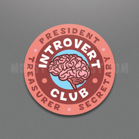 Introvert Club circle sticker