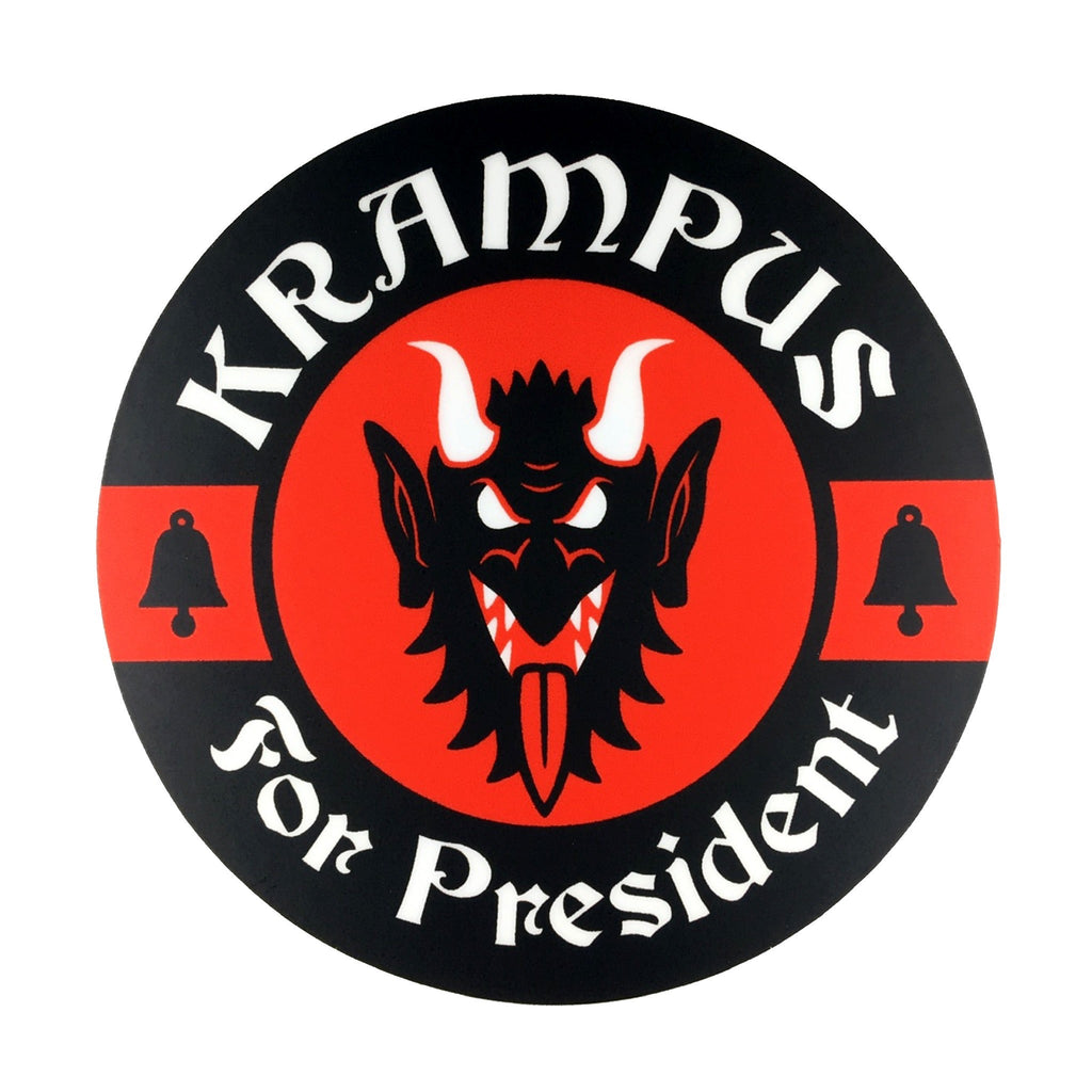 Krampus For President circle sticker