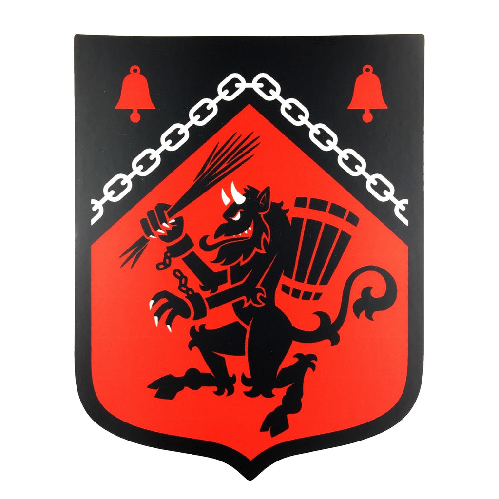 Krampus Rampant heraldic shield sticker