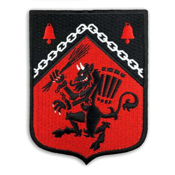 Krampus Rampant heraldic shield embroidered patch