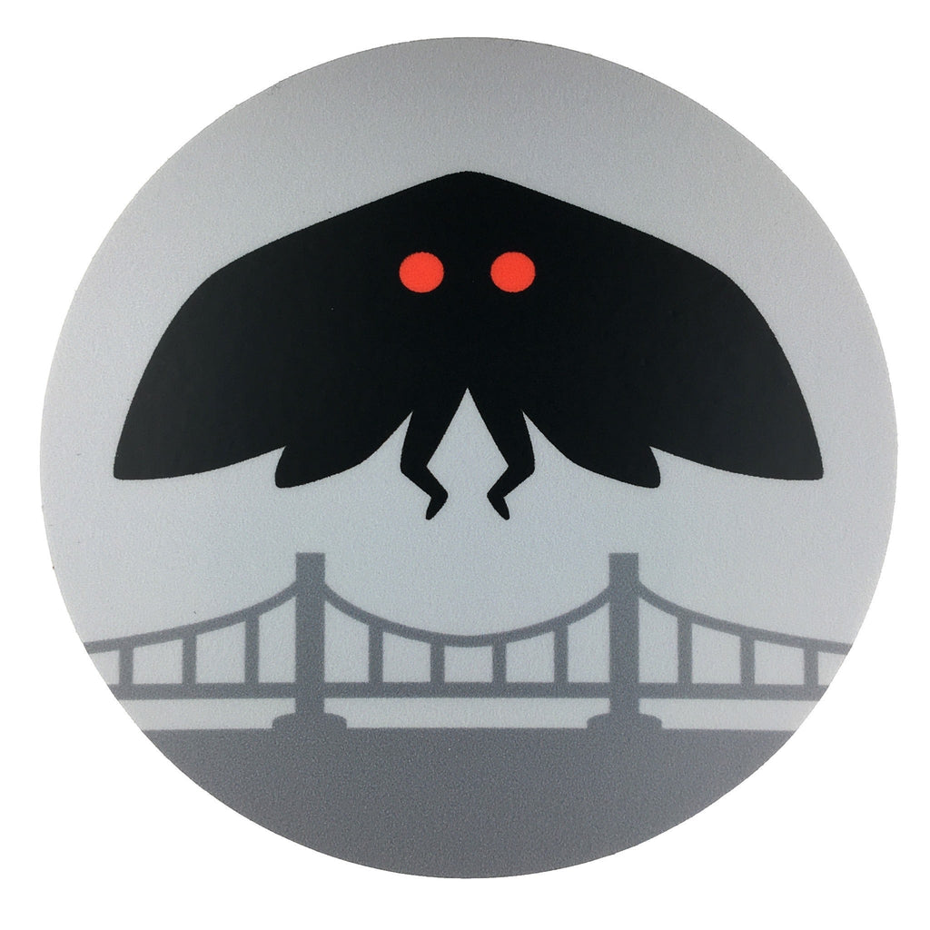 Mothman minimalist circle sticker