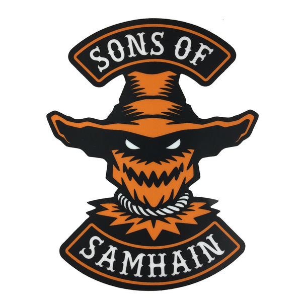 Sons Of Samhain scarecrow motorcycle club Halloween sticker
