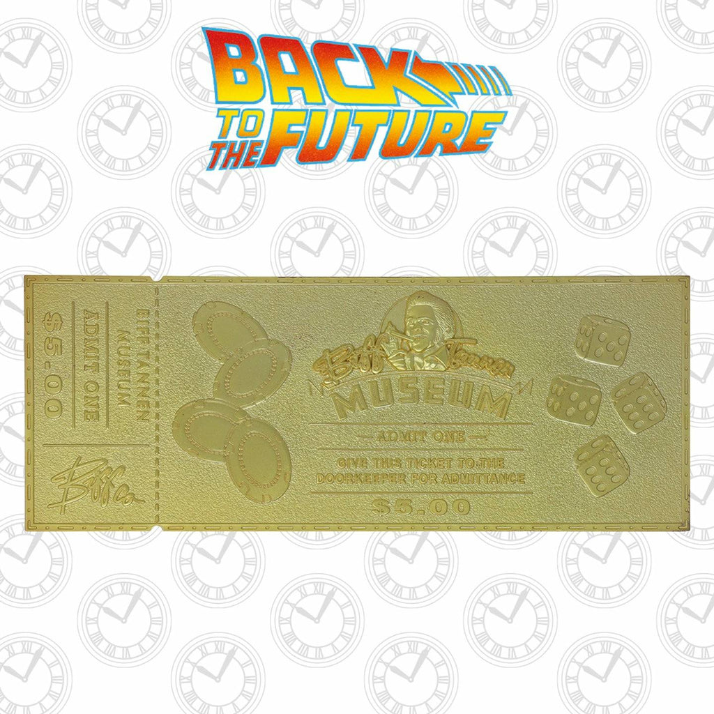 Back to the Future Part II Limited Edition 24 Karat gold-plated Biff Tannen Museum ticket replica