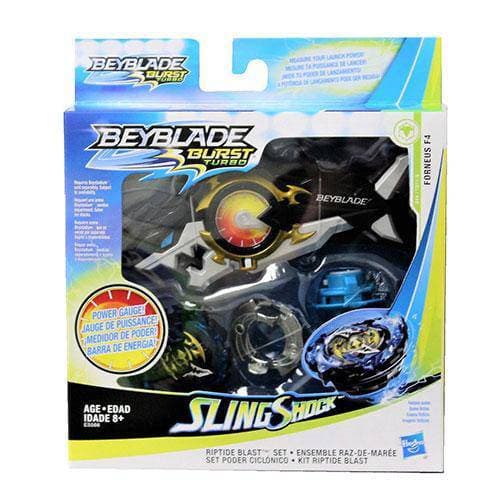 Beyblade Burst Turbo Slingshock Riptide Blast Set - Shark Launcher& Forneus F4