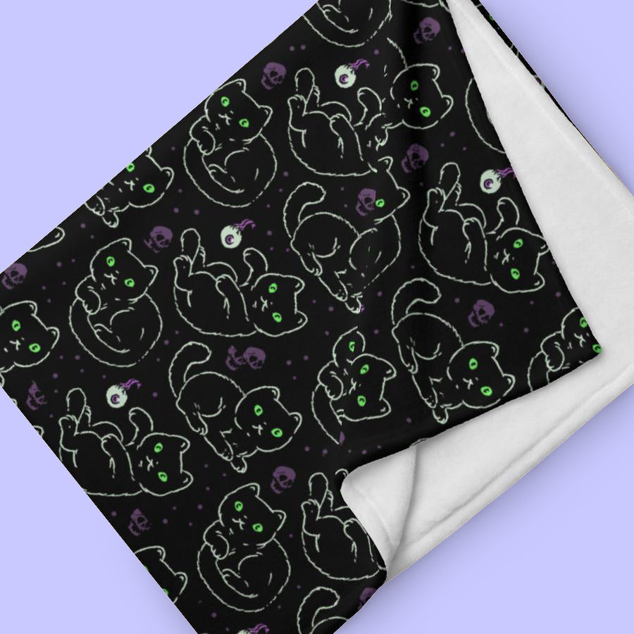 Black Cats Throw Blanket