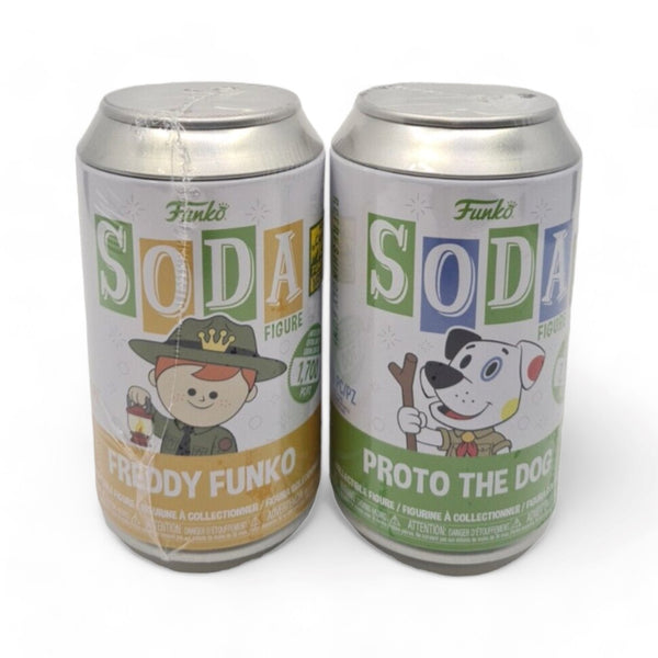 (CONVENTION RELEASE) SDCC FUNKO FUNDAYS 2023: LE1700 Proto the Dog & LE1700 Ranger Freddy Funko Soda Vinyls Sealed Set