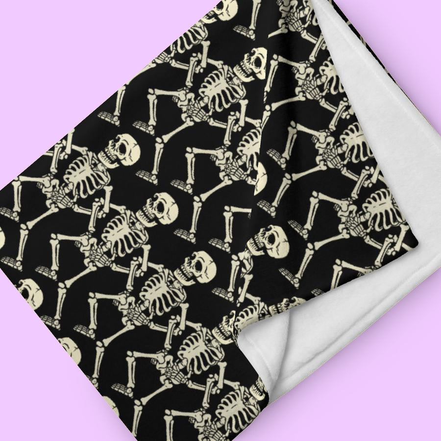 Dancing Skeletons Throw Blanket