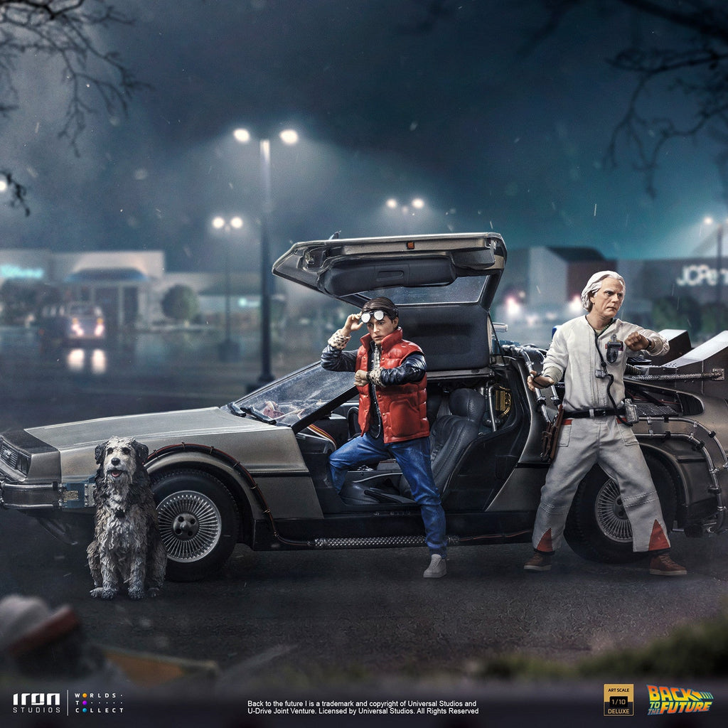 Iron Studios Back to the Future DeLorean Full Set 1:10 Scale Statue [PRE-ORDER: Expected Availability Apr - Jun 2024!]