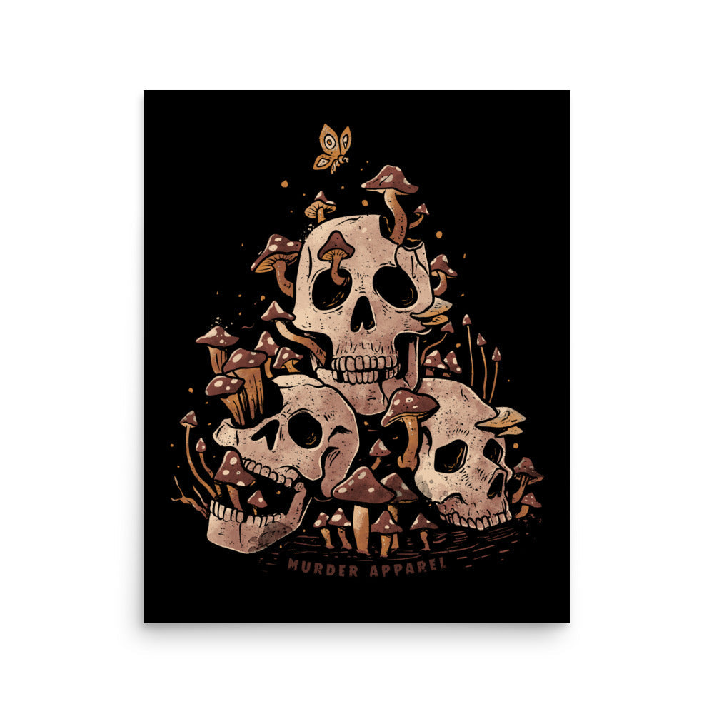 Skulls And Fungi Poster