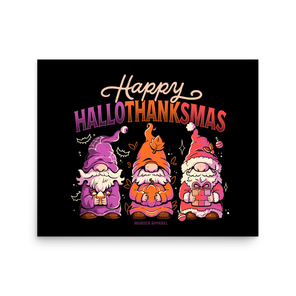 Hallothanksmas Gnome Poster