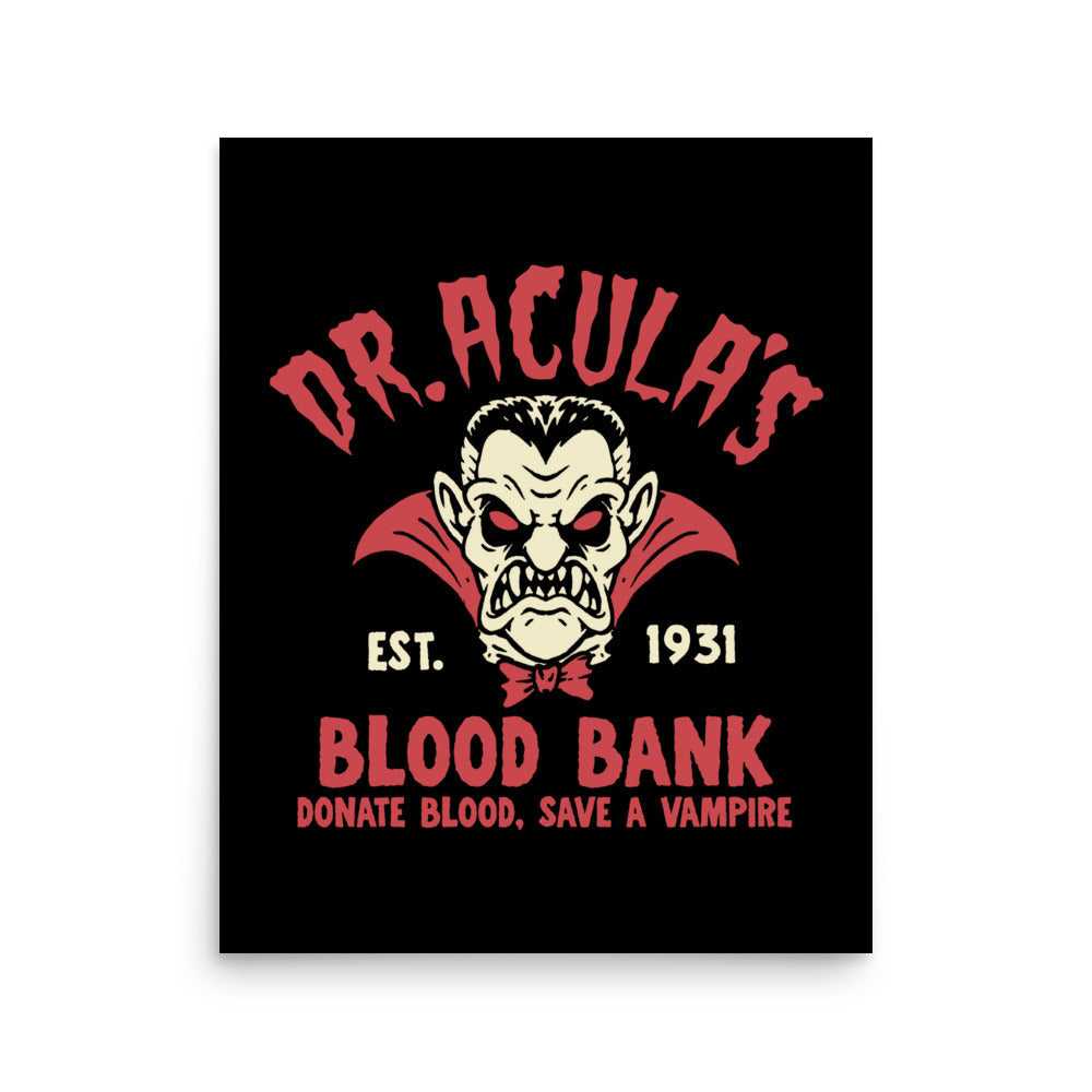 Dr. Acula's Blood Bank Poster