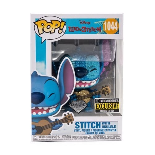 Funko Pop! 1044 Disney - Lilo & Stitch - Stitch with Ukulele Diamond Glitter vinyl figure - Entertainment Earth Exclusive