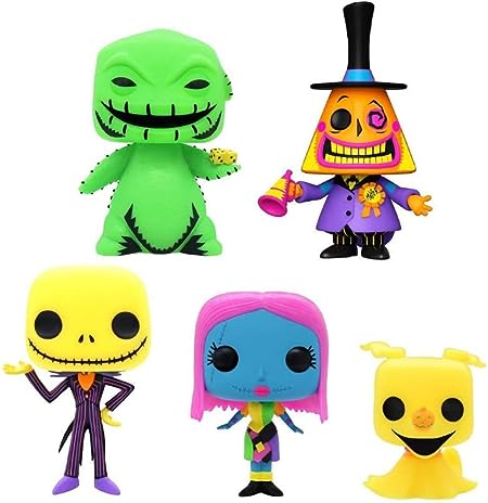 Funko Pop! The Nightmare Before Christmas Blacklight - Set 5 - Jack Skellington, Sally, Mayor, Oogie and Zero