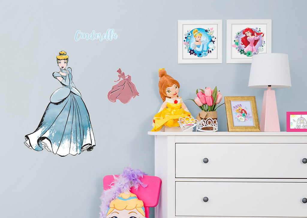 Cinderella:  Modern Storybook        - Officially Licensed Disney Removable Wall   Adhesive Decal