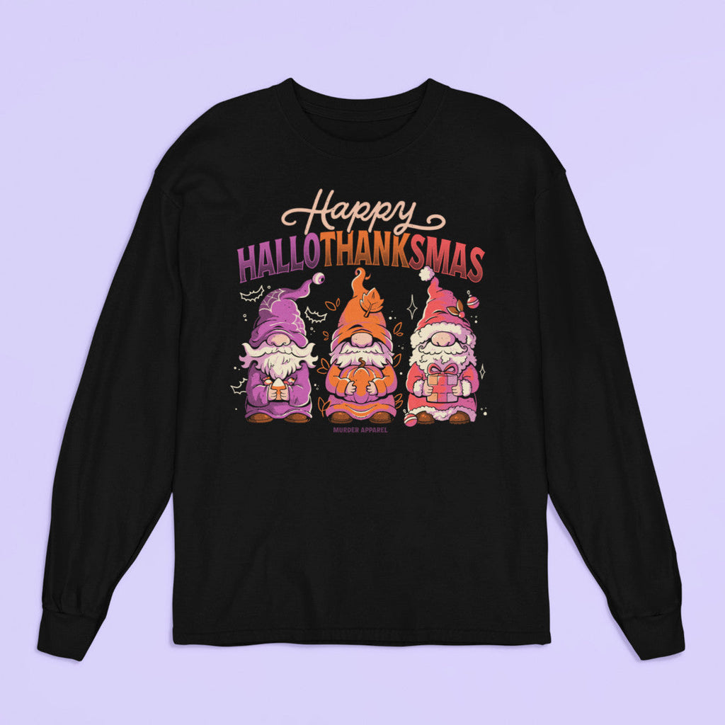 Hallothanksmas Gnome Long Sleeve Shirt