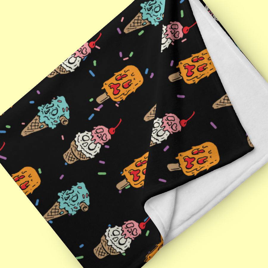 Monster Ice Cream Throw Blanket