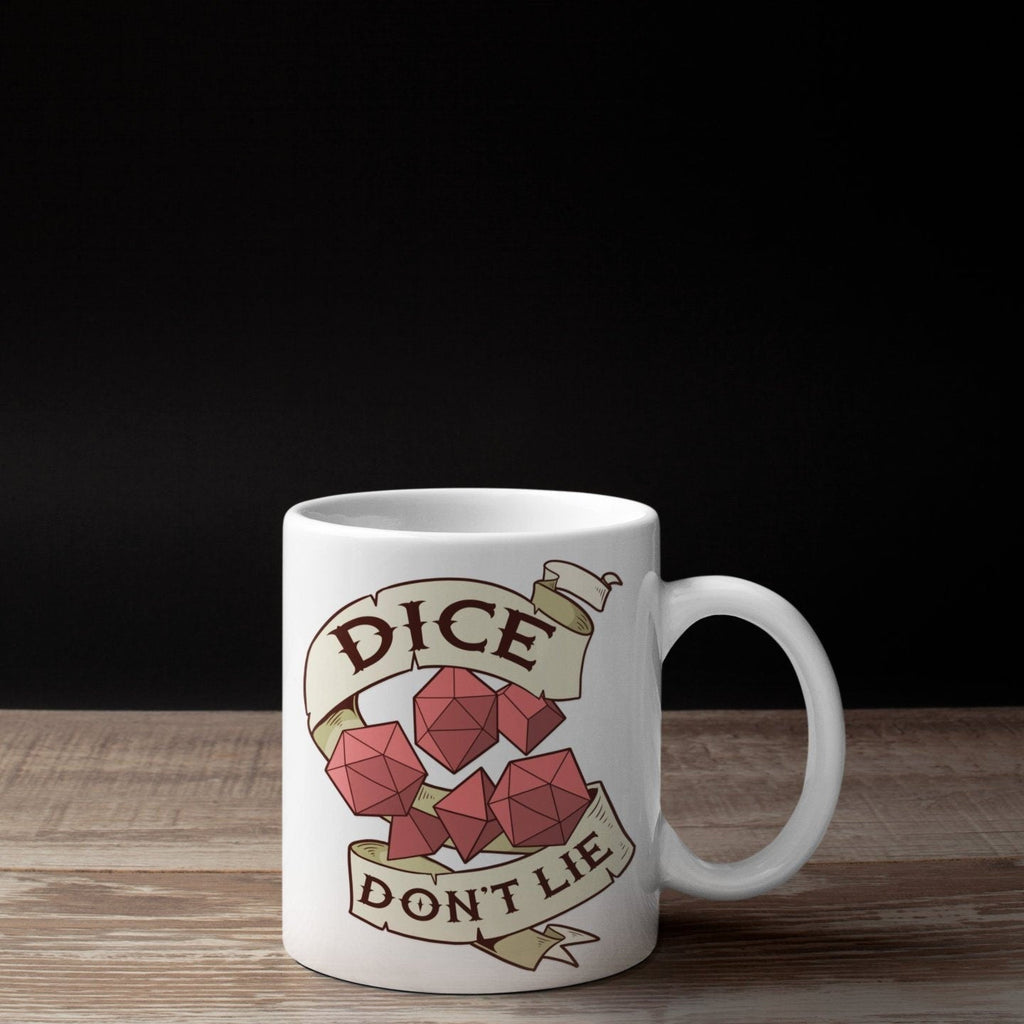 Etsy Mug- Dice Don't Lie - DND Gift - Gift For Dnd- Coffee - D20 Gift- Game Master - Adventure - RPG