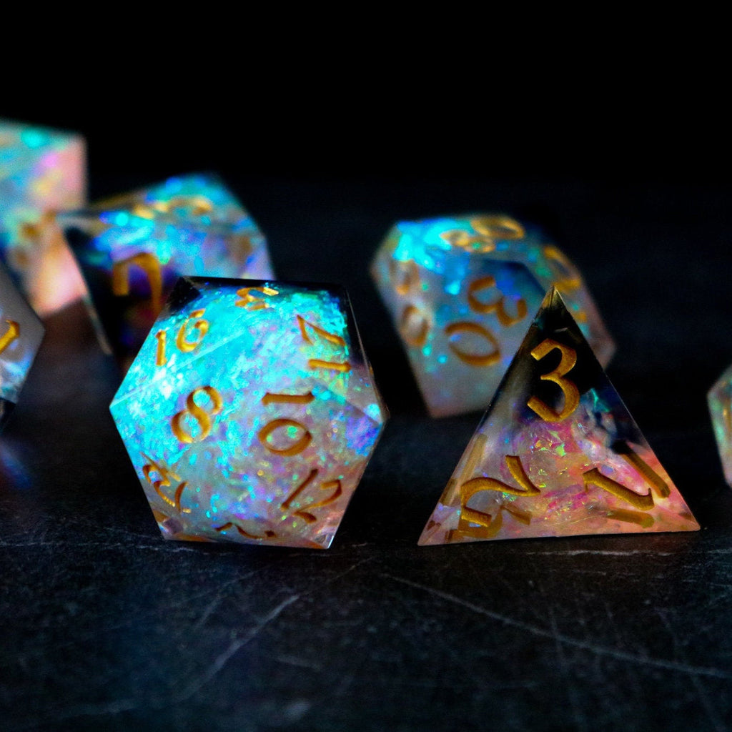 Starburst Handmade Sharp Edge Resin Dice Set RPG Game DND MTG Tabletop Gaming