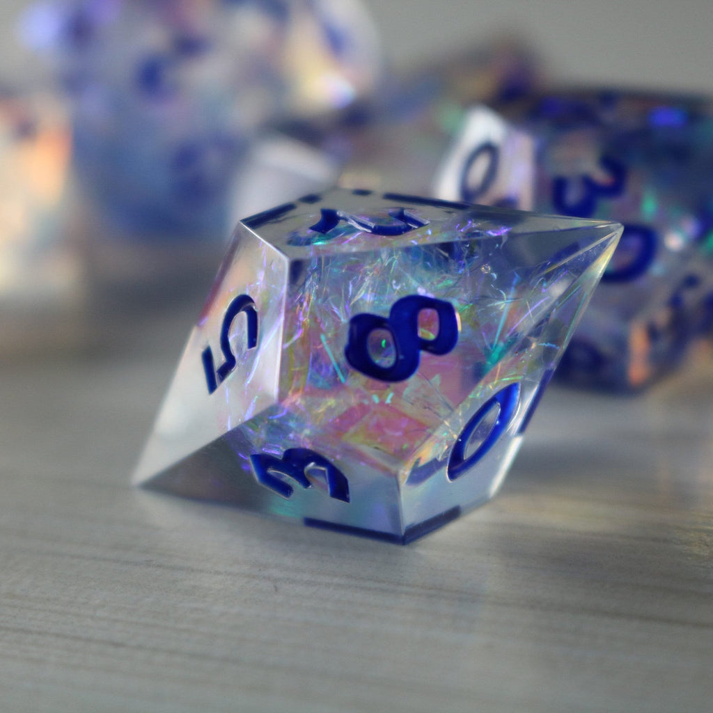 Purple Energy Handmade Resin Dice Set RPG Game DND MTG Tabletop Gaming