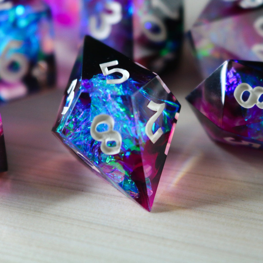 Lightning Handmade Resin Dice Set RPG Game DND MTG Tabletop Gaming