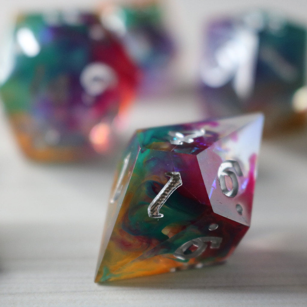 Handmade Resin Dice Set RPG Game DND MTG Tabletop Gaming