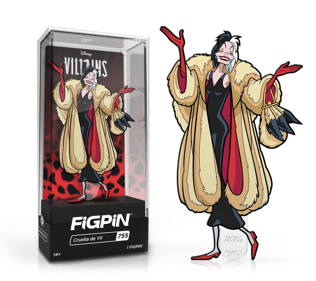 IN STOCK FiGPiN Classic DISNEY VILLAINS Cruella de Vil #755 [1st Edition: LE2000]