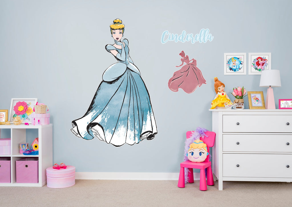 Cinderella:  Modern Storybook        - Officially Licensed Disney Removable Wall   Adhesive Decal