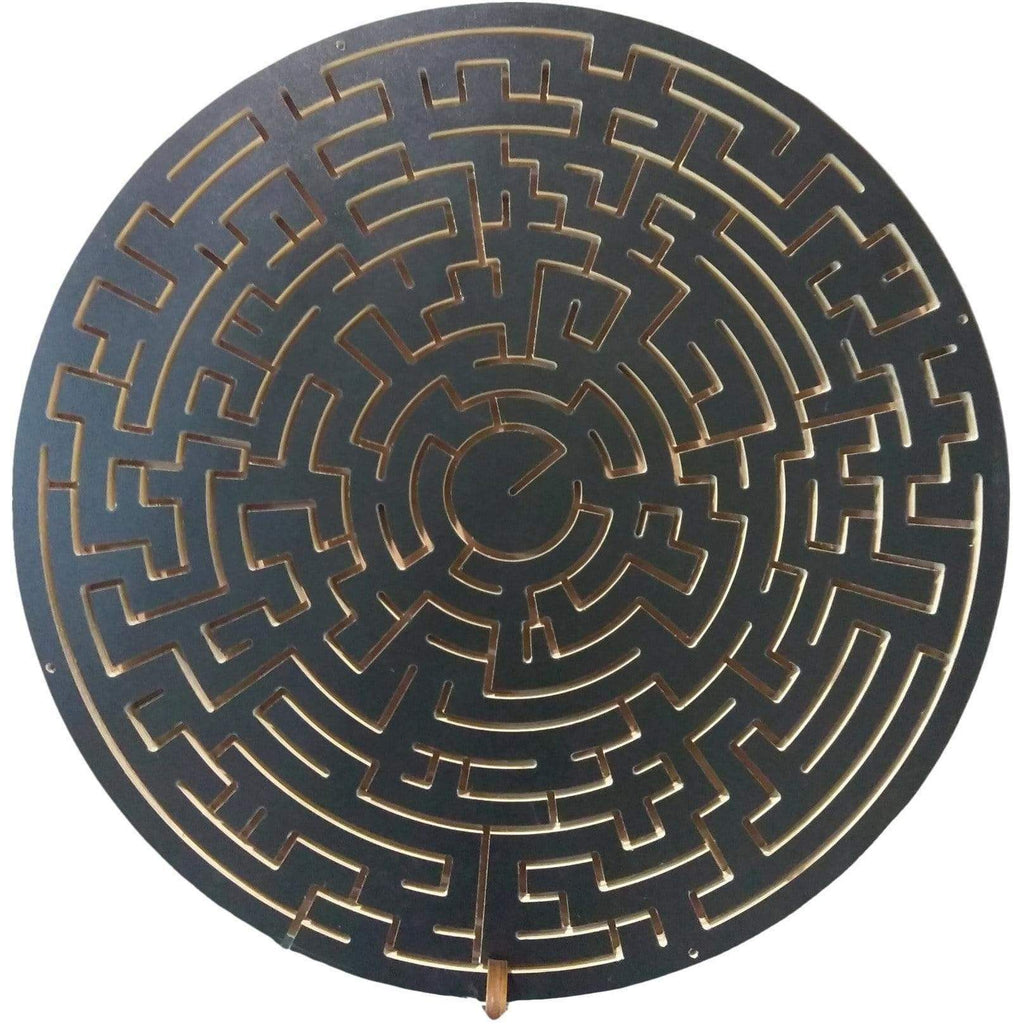 Key Maze Puzzle for Escape Rooms - Round Black Version