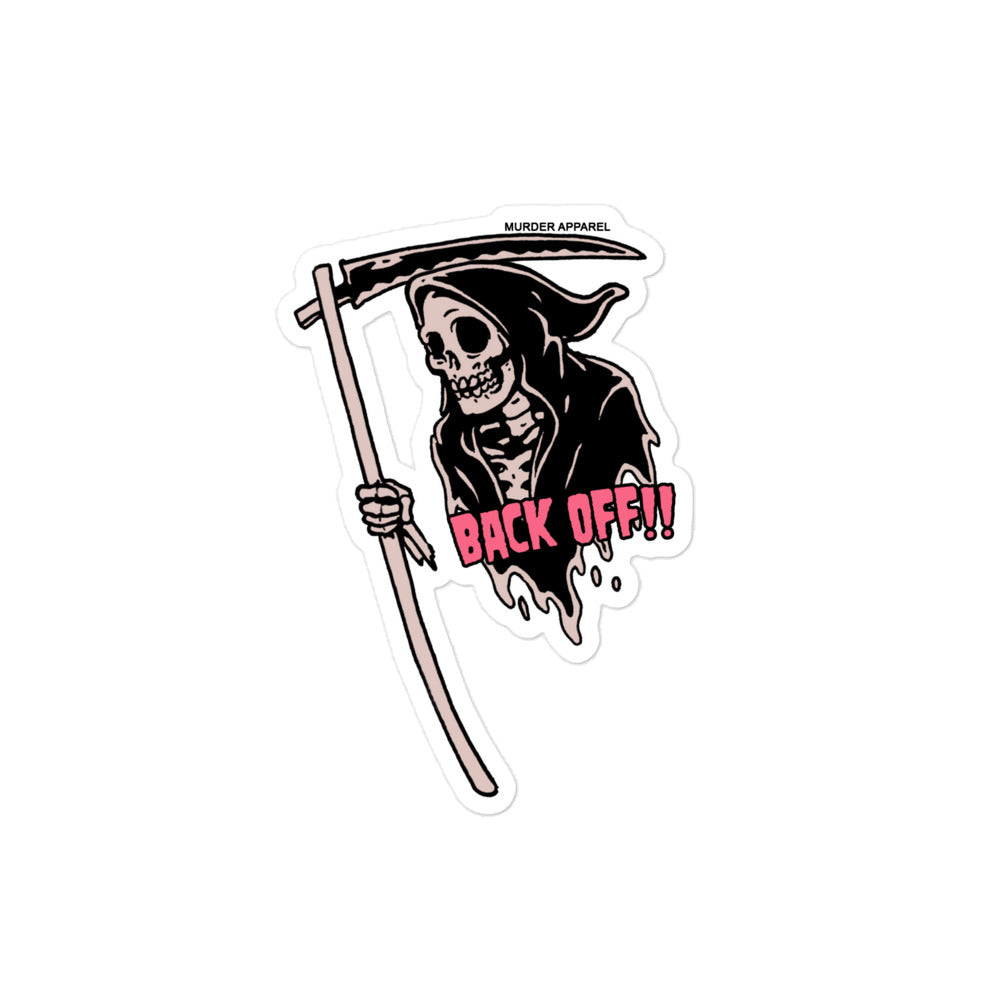 Grim Reaper Back Off Sticker