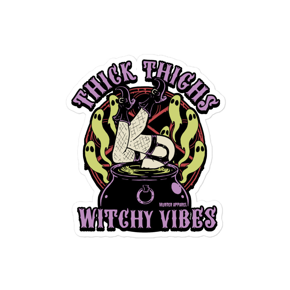 Thick Thighs Witchy Vibes Sticker