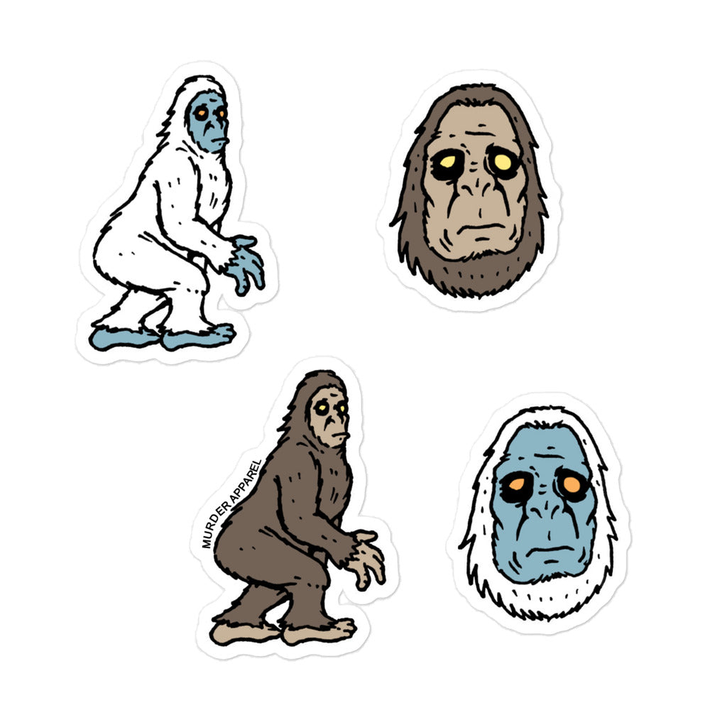 Bigfoot And Yeti Sticker Sheet