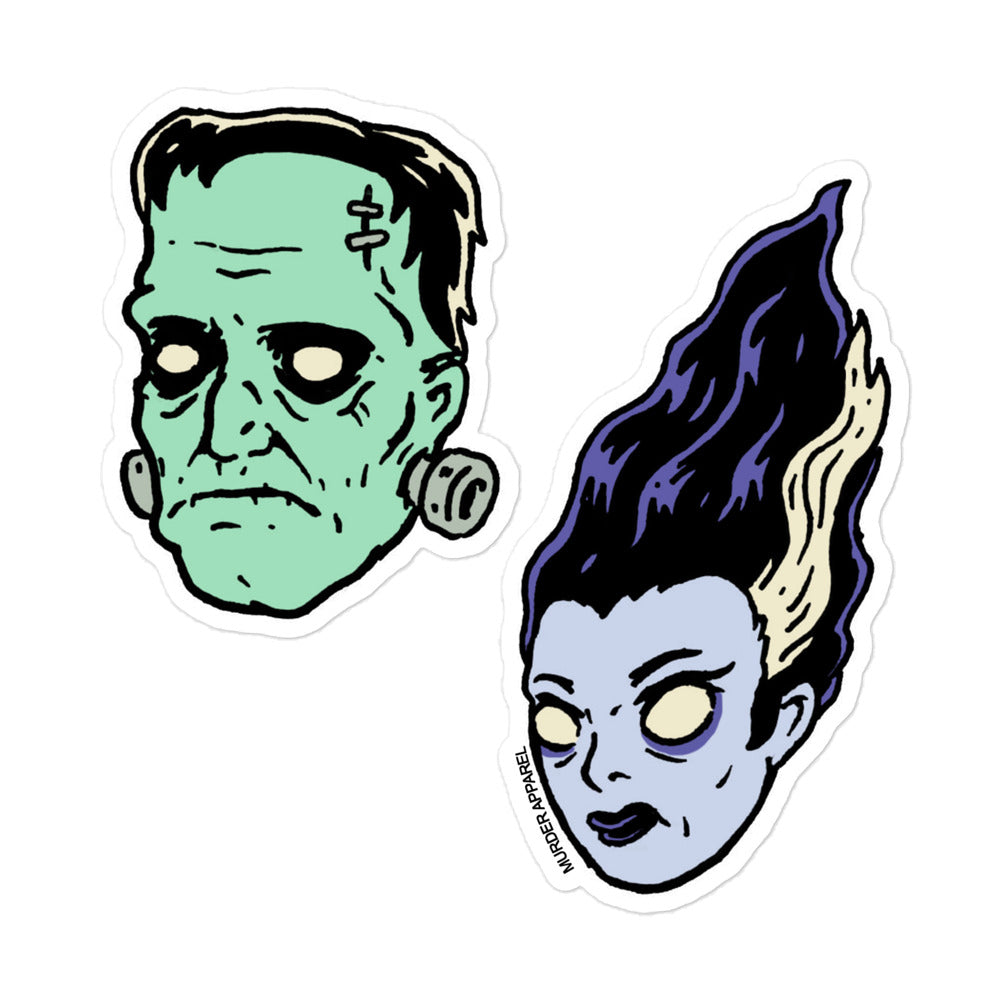 Frankenstein And Bride Sticker Sheet