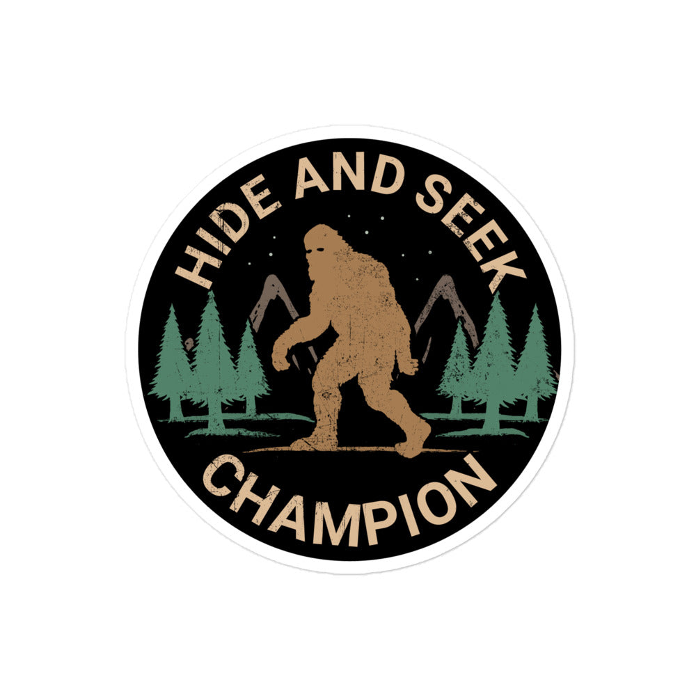 Bigfoot Hide & Seek Champion Sticker