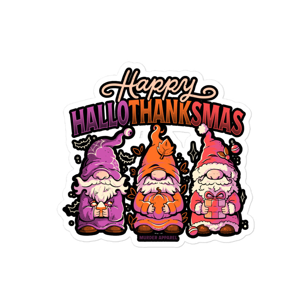 Hallothanksmas Gnome Sticker