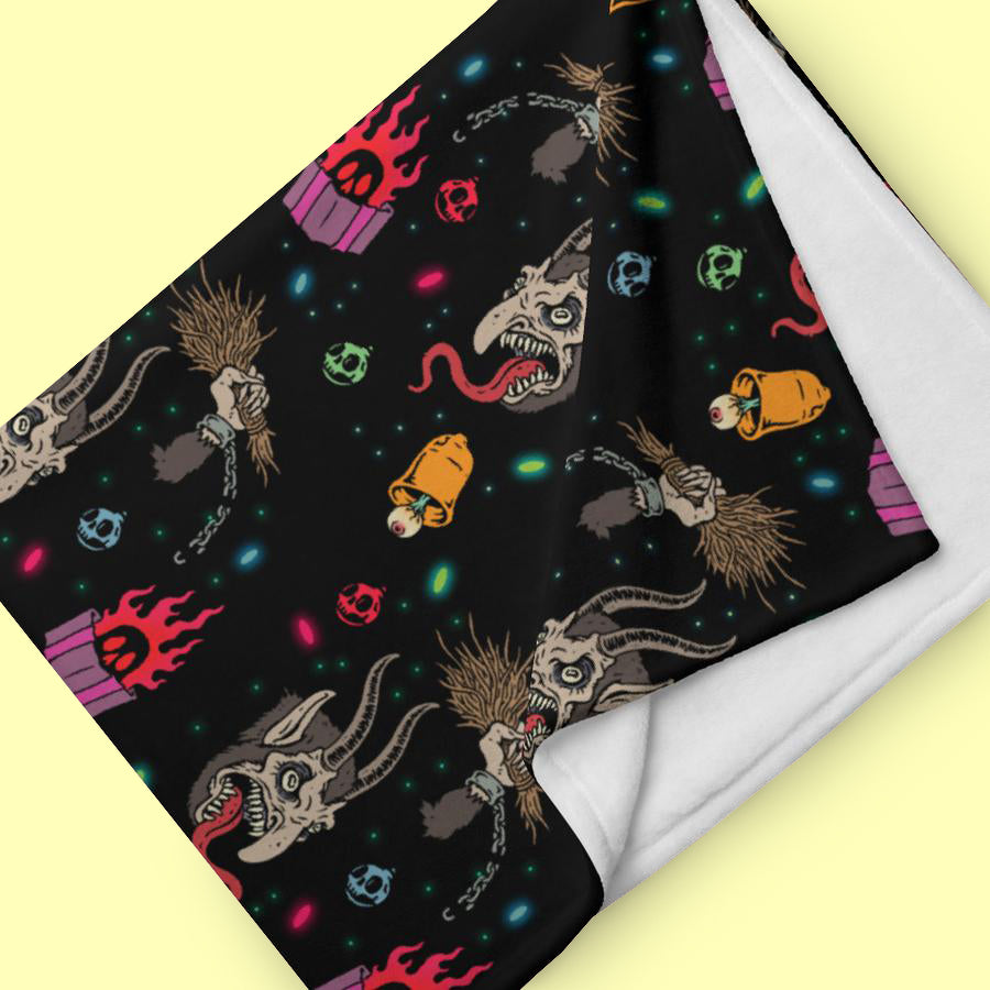 Merry Krampus Throw Blanket