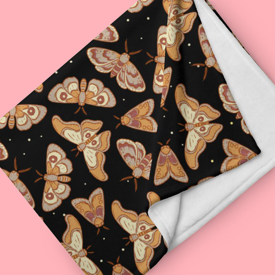 Death Moths Throw Blanket