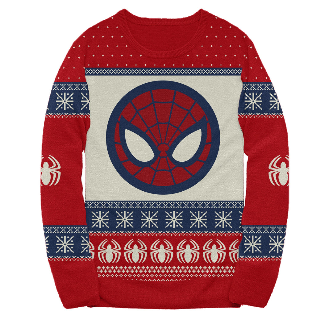 Marvel Spider-Man Symbol Offcially Licesned Adult Holiday Ugly Christmas Sweater