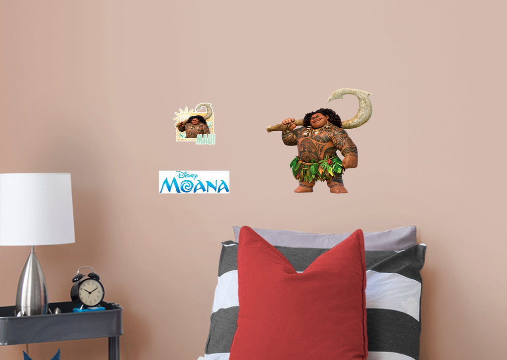 Moana: Maui RealBig        - Officially Licensed Disney Removable Wall   Adhesive Decal